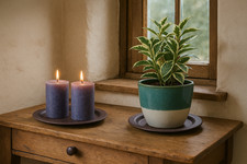 2 x Antique Brown Metal Candle