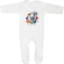 Sheep portrait baby romper - 'sheep,