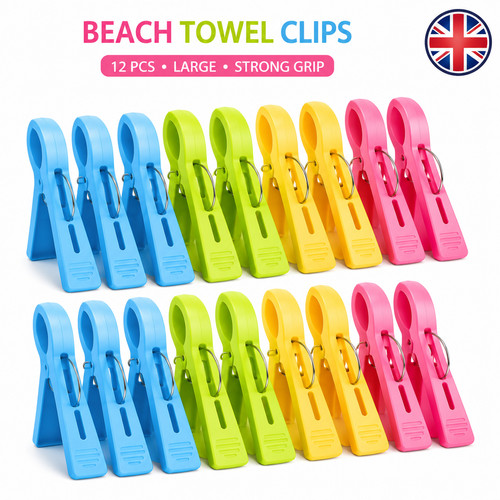 Beach towel clips - beach, large