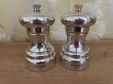 CARRS Solid silver Salt and pepper mills condiments 4" tall 2008