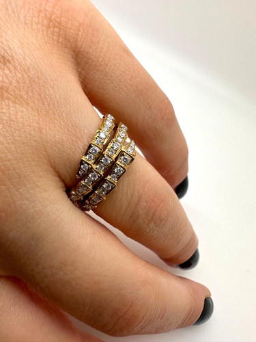 9ct yellow gold - snake, diamond