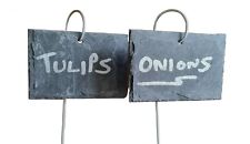 20 Natural Slate Hanging Garden Plant Markers Labels Gardening Gift 10cm x 6cm