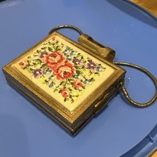 vintage ladies cosmetic Combined compact Cigarette Case And Lipstick Holder