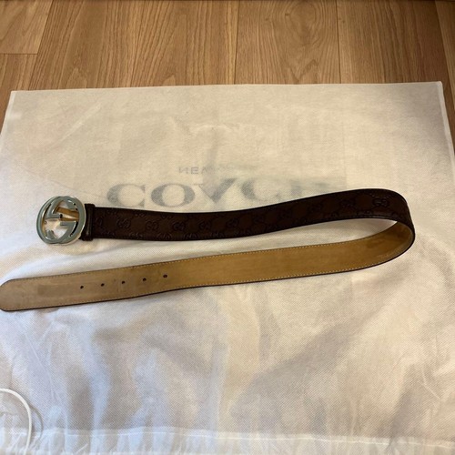 Gucci brown leather belt - brown,