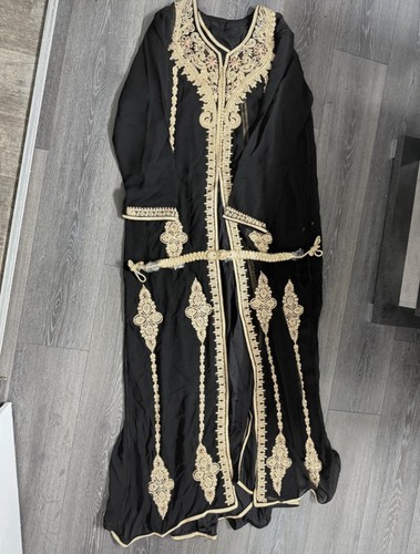 Black gold hand embroidered - black,