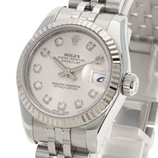 Rolex 179174G Datejust 10P Diamond Watch Stainless Steel SS K18WG Ladies ROLEX