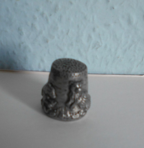 Vintage pewter thimble 2 - -,