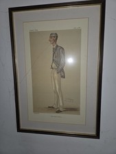 Vanity Fair SIGNED Spy 1878 PRINT FRAMED  Frederick Robert Spofforth.  PRISTEEN