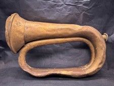 ANTIQUE WAR BRASS BUGLE HORN