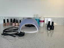 shellac nail kit, uv light selection of neutral polishes. All CND polishes