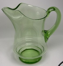 VINTAGE  GREEN GLASS WATER JUG