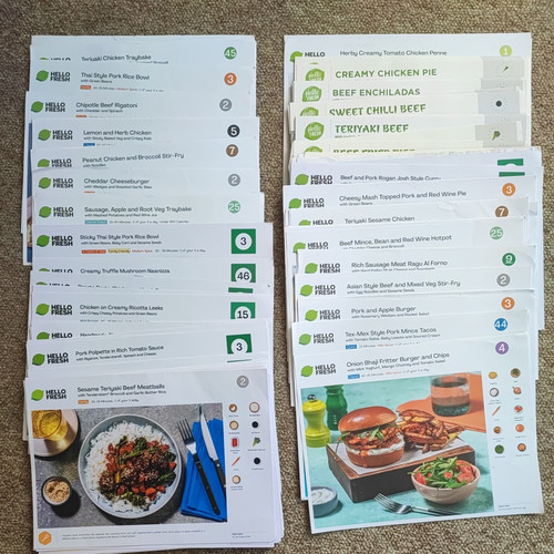 100 hello fresh recipe cards - fresh,