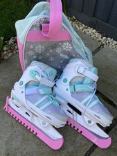 SFR Adjustable Ice Skate For Children UK1-4J EU33-37 White Silver and Mint green