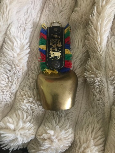 Vintage cow bell with strap - bell,
