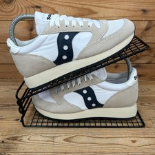 Saucony Trainers Womens Size UK 4 Classic Jazz White Suede Mesh Casual Shoes