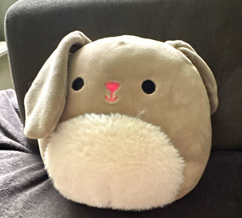 Grey white pink plush - pink,