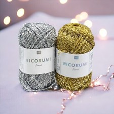 Rico Ricorumi Lame Silver & Gold 2 Pack Amigurumi Knitting Yarn Crochet DK 10g