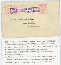 P85/04/RC GREAT BRITAIN 1939 IMPERIAL FLYING BOAT “CHALLENGER” CRASH COVER