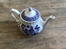 Churchill Teapot Blue and White Willow Design Made in England