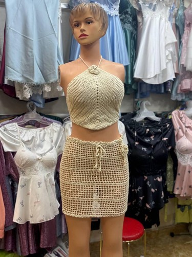 Handmade cream crochet