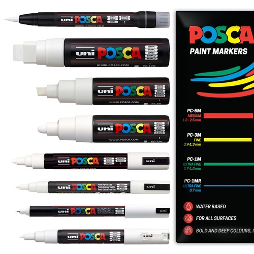 Uni posca white paint marker - white,