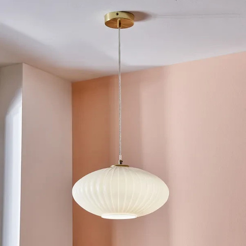 Emilia ribbed oval pendant - ribbed,
