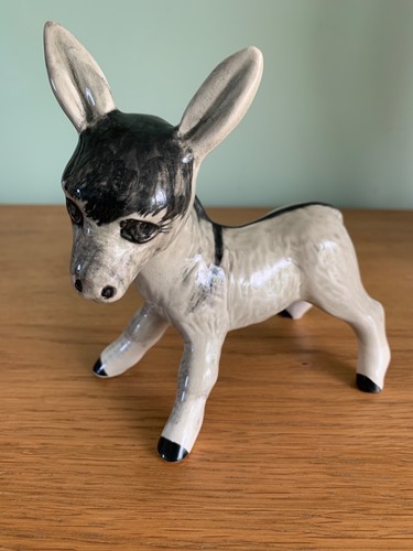 Vintage grey donkey - donkey, figurine