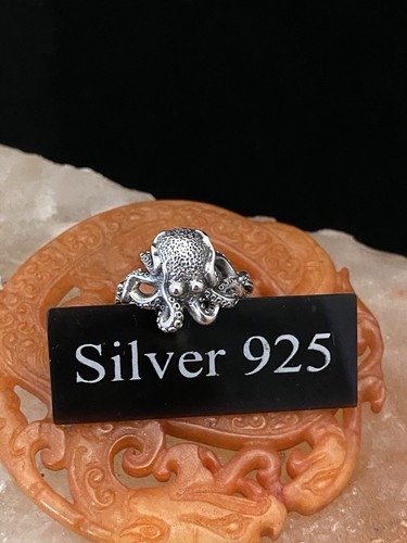 Silver octopus ring - octopus,