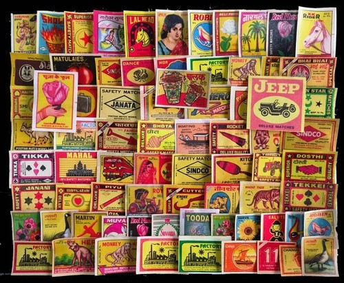 India old matchbox labels 90 - labels,,