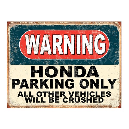 Honda parking metal wall sign - honda,