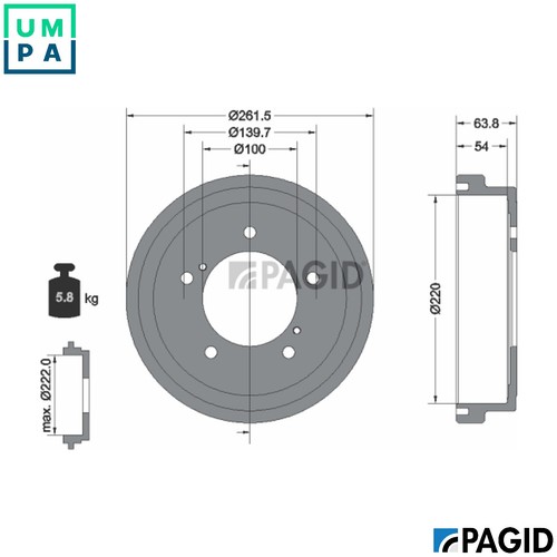 Brake drum 61381n - brake,