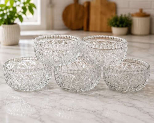 Vintage cut glass dessert - vintage,
