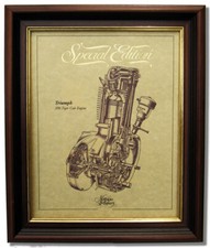TRIUMPH 200 TIGER CUB Engine Motorcycle Gold Leaf Print