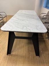 Marble Dining/Boardroom Table with Metal Legs - 110.5 inch long 39.5 inch wide