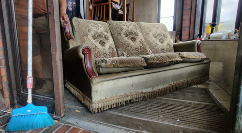 Floral fabric seater sofa - fabric,