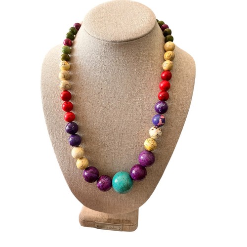 Stone necklace multicolor - stone,