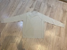 Vintage St Michael Polyester 60s/70s Thin Pale Olive Jumper UK 12 Brand New