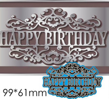 Lacy Happy Birthday Scrapbooking Letter Metal Cutting Die Embossing Stencil DIY