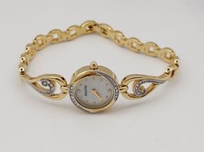 Accurist ladies gold plated swarovski crystal watch LB1555