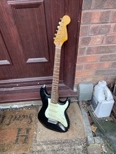 Jim Deacon Stratocaster Electric Guitar Black/White, Vintage read below 