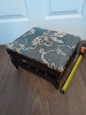 Antique Wooden Foot Stool with Turned Balustrade Frieze Base & Legs.12 X 10 X 8"