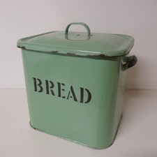 Vintage Sage Green enamel bread bin.