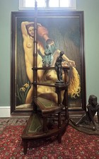 Regency Style Large Mahogany Four Stair Library Steps