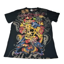 Ed Hardy Christian Audigier Vintage T-Shirt Y2K 2000’s Tee Double Sided XL NEW