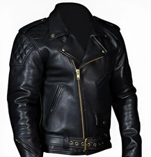 Mens cowhide leather quilted - cowhide,