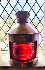 Antique copper ships lantern with original working light fitting.