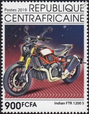 INDIAN FTR1200S/FTR1200 Sports Motorcycle Motorbike Stamp (2019 Central Africa)