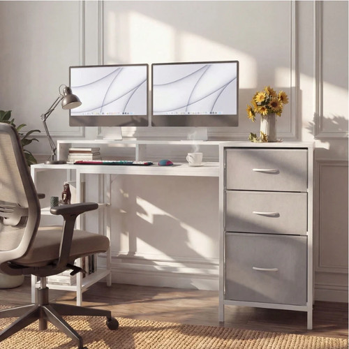 Computer desk with drawers - desk,