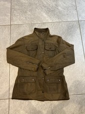 Ladies Vintage Barbour Wax Utility Jacket Coat Tartan Lined Size 10 Women’s