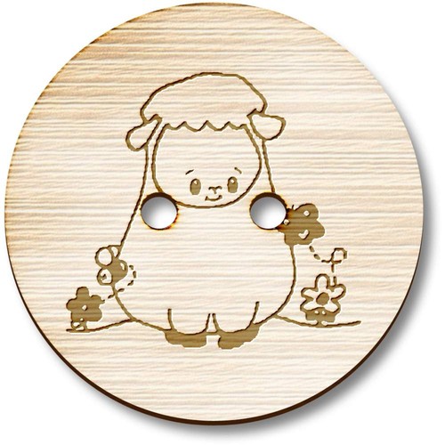 Cute sheep wooden buttons - sheep',